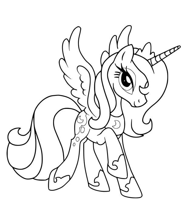 Раскраска my little Pony Лунная пони