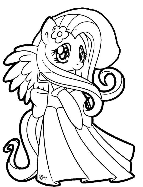 Раскраска my little Pony Флаттершай
