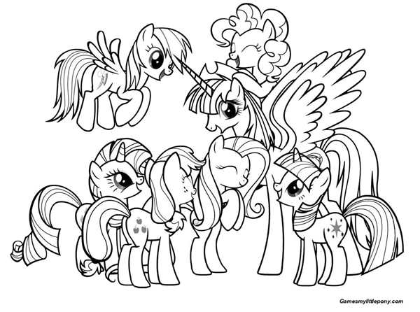 Раскраска my little Pony Лунная пони