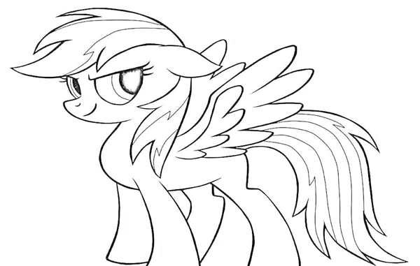 Раскраска little Pony Радуга Дэш