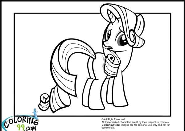 My little Pony раскраска Рарити