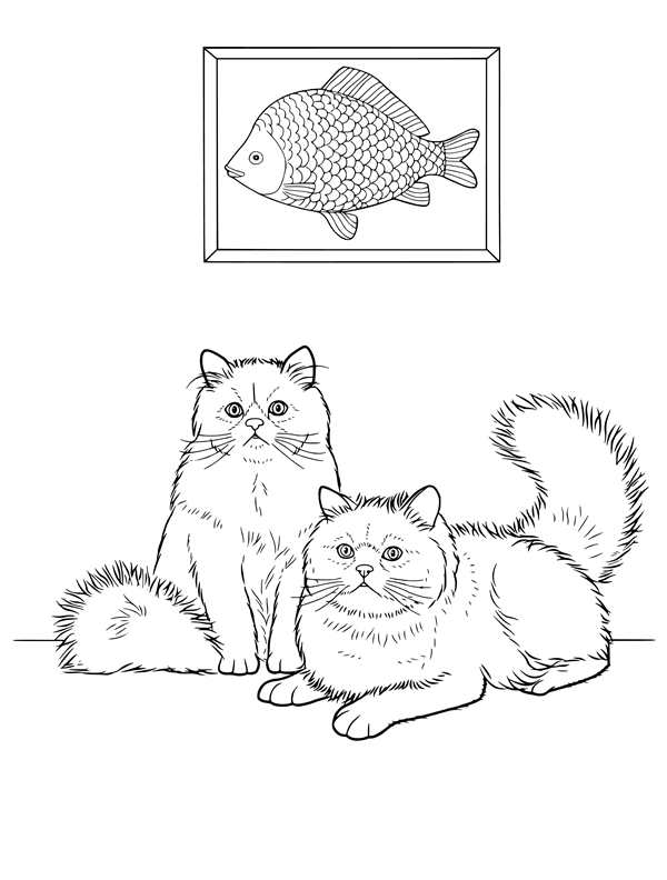 Кошечка раскраска для детей