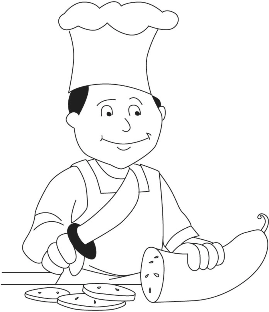 Раскраска повар