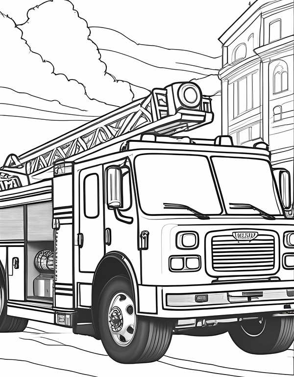 Раскраска Пожарная машина Iveco Яркий Способ Увлекательного Обучения