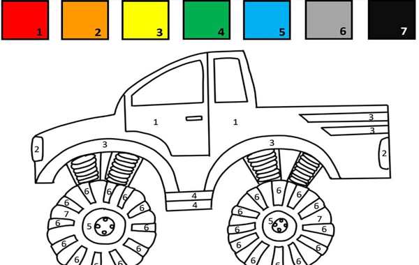 Раскраска Пожарной МашиныMonster Truck Детское Увлечение с Риском