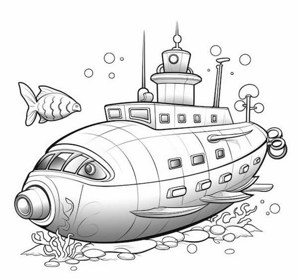 Подводная лодка раскраска для детей