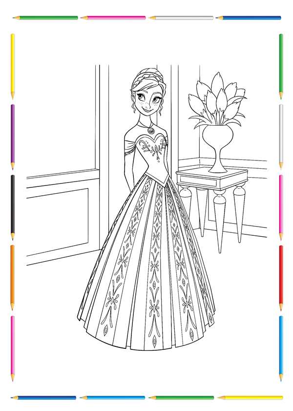 Раскраски для девочек Elsa Anna