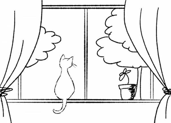 Раскраска принцесса с котенком