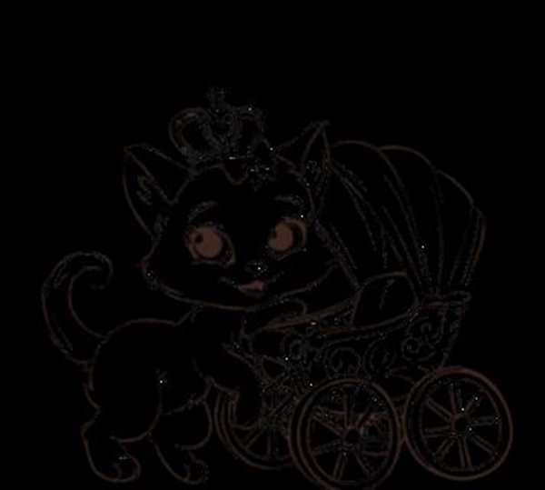 Котик с короной раскраска