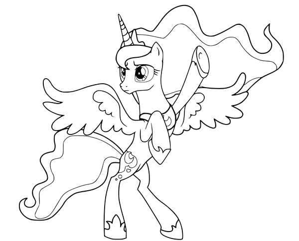Раскраски my little Pony принцесса Селестия