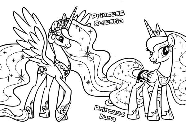My little Pony Celestia раскраска