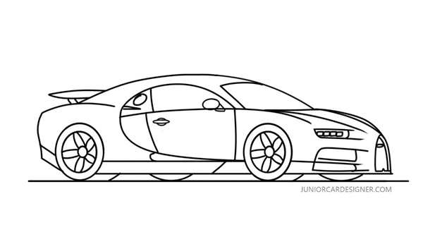Раскраска Припаркованный Bugatti Chiron