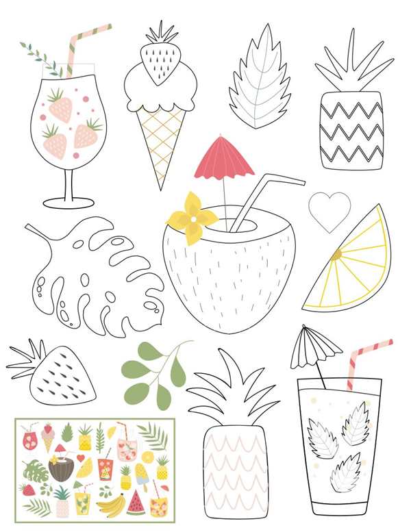 Summer раскраска