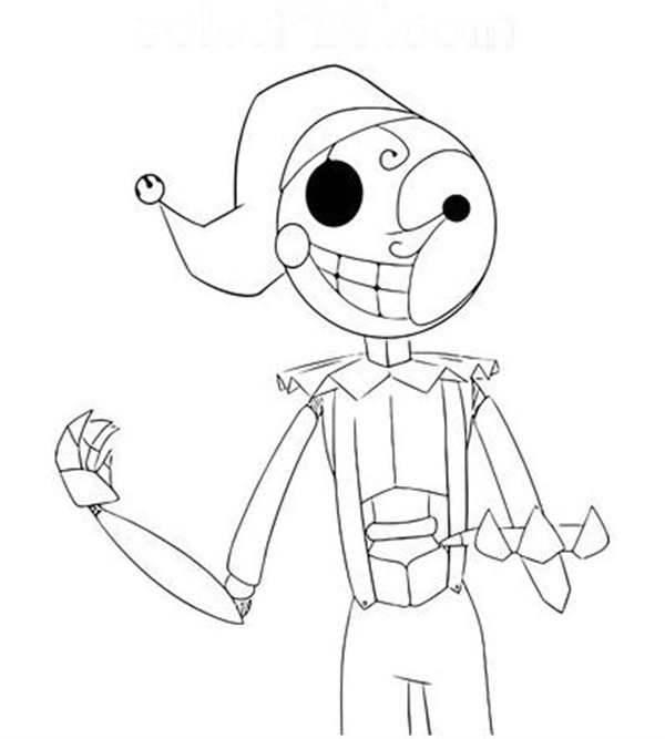 Раскраска Призрачная Чика из FNAF Ваши Руки в Мистике