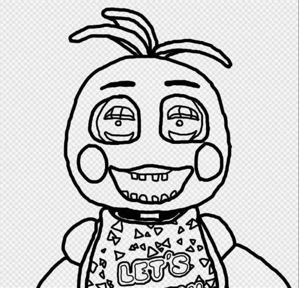 Раскраска Призрачная Чика из FNAF Ваши Руки в Мистике