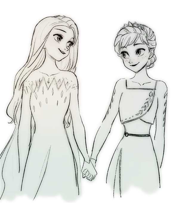 Раскраски для девочек Elsa Anna