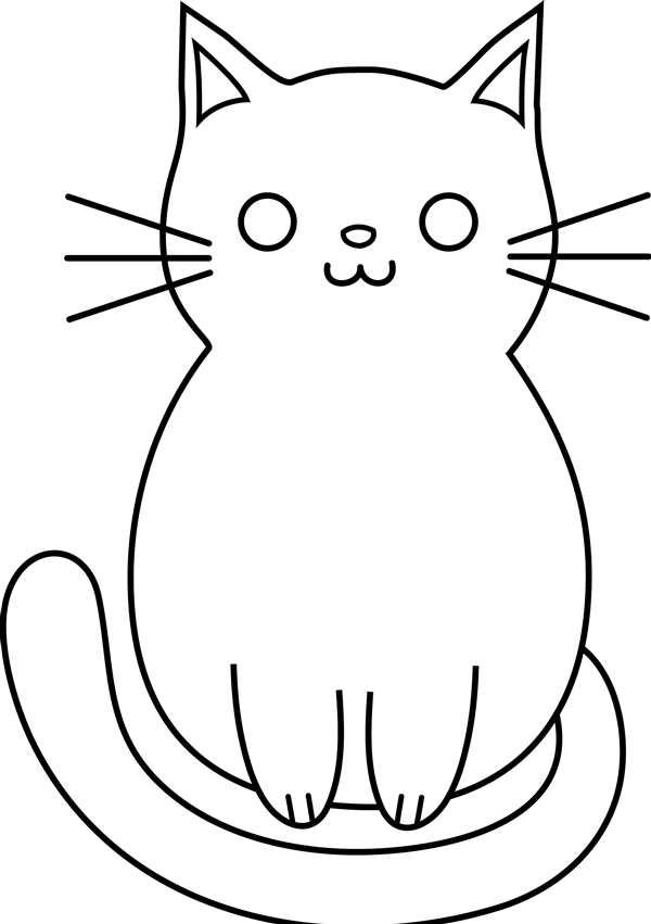 Кошка раскраска для малышей