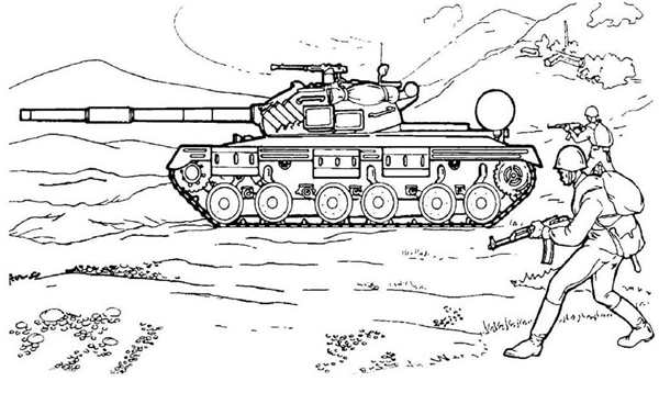 Раскраска танк т34 Военная техника