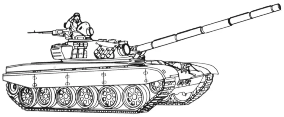 Раскраска танк т34 Военная техника для детей