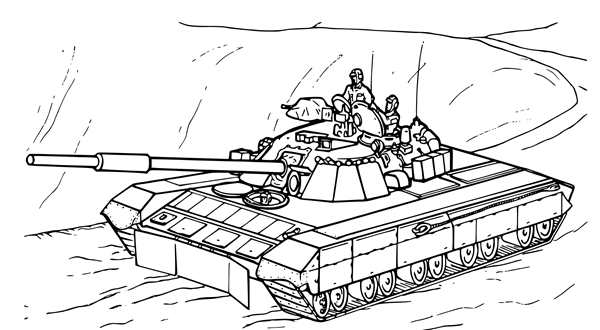 Раскраска Простая Модель Танка