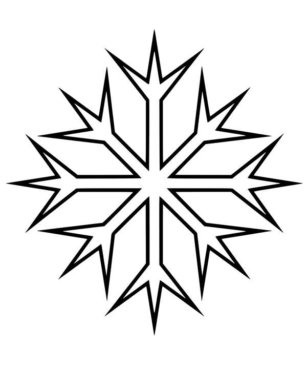 Снежинка раскраска для детей