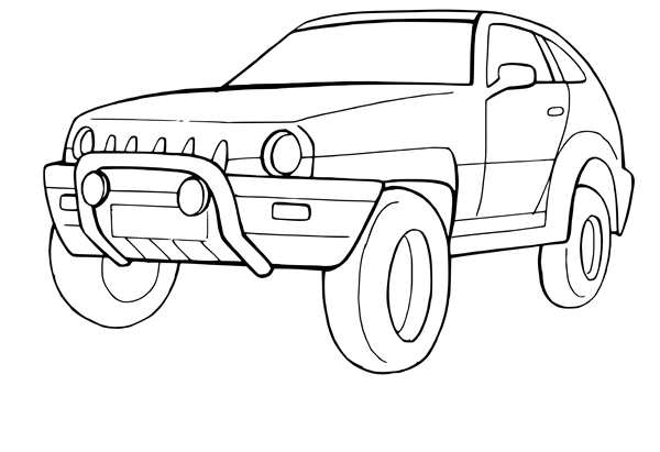 Jeep Wrangler чертеж сбоку