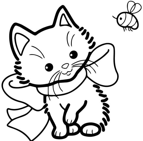 Котенок раскраска для детей