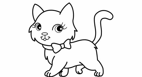 Котенок раскраска для малышей