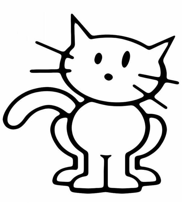 Кот раскраска для детей