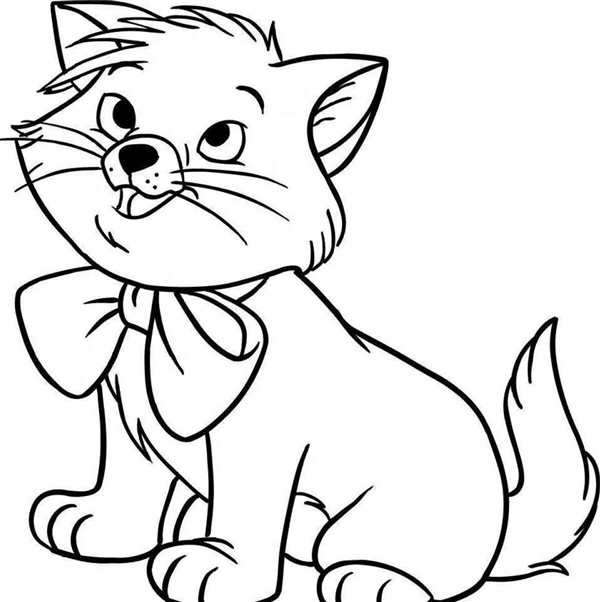 Раскраска Простой Котёнок для Малышей