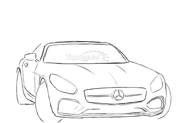 Раскраска Простой Мерседес AMG GT