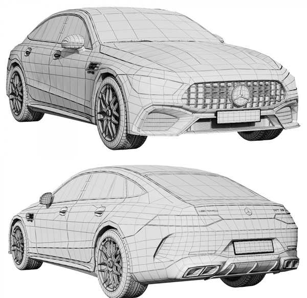 Раскраска Простой Мерседес AMG GT