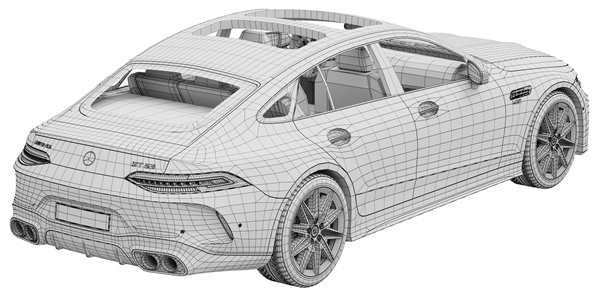 Раскраска Простой Мерседес AMG GT