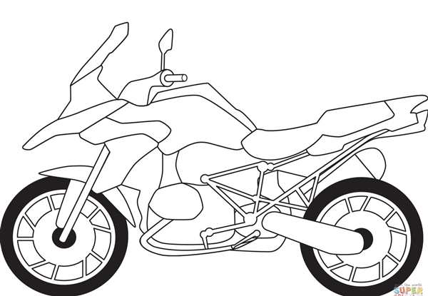 Раскраска Простой Полицейский Мотоцикл motorcycle