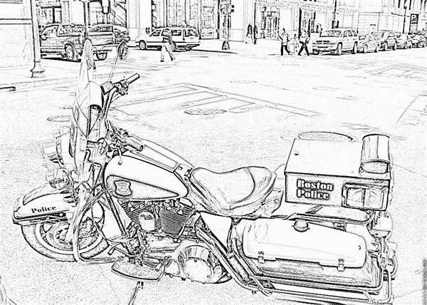 Раскраска Простой Полицейский Мотоцикл motorcycle