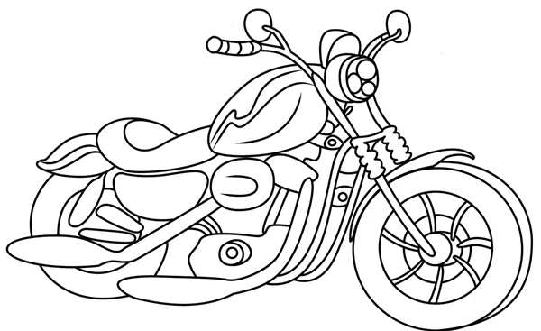 Раскраска Простой Полицейский Мотоцикл motorcycle