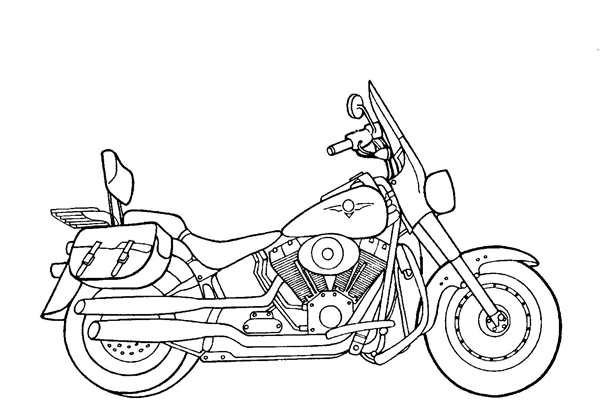 Раскраска Простой Полицейский Мотоцикл motorcycle