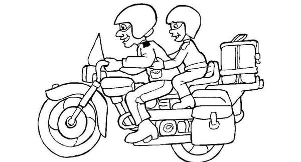 Раскраска Простой Полицейский Мотоцикл motorcycle