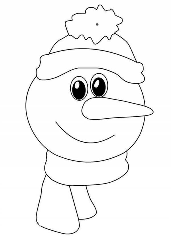 Раскраска снеговика для детей 4-5 лет