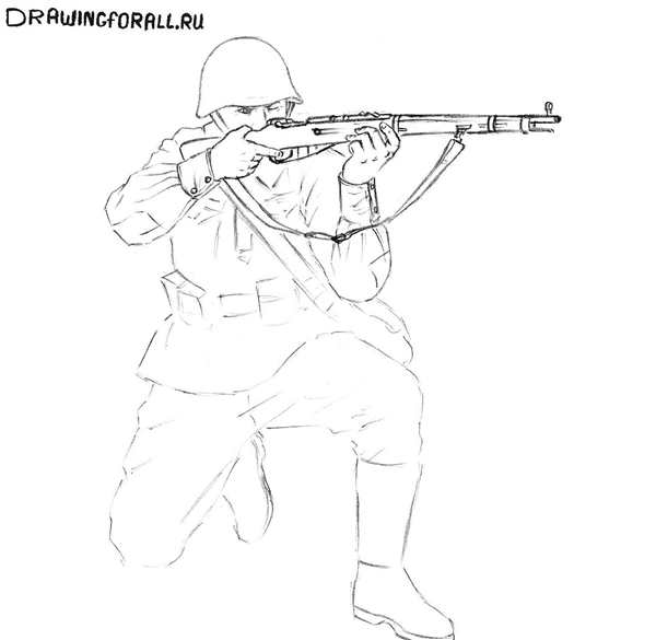 Солдат раскраска