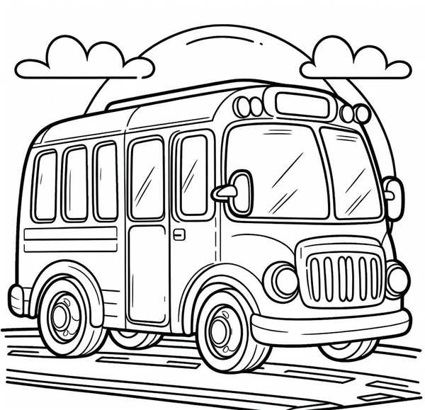Раскраска автобус ПАЗ 3205