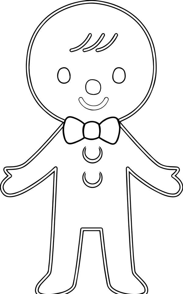 Gingerbread man раскраска для детей