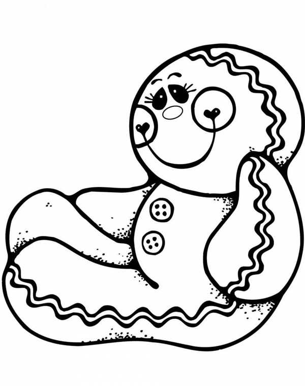 Новогодние раскраски Пряничный человечек