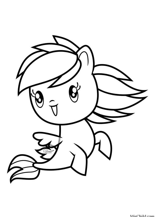 My little Pony раскраска Радуга Дэш