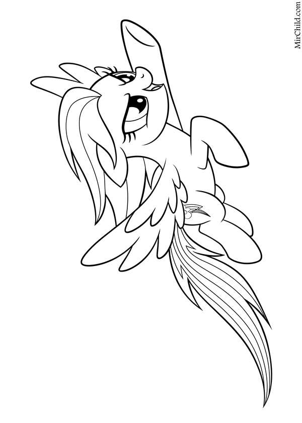 My little Pony раскраска Радуга Дэш
