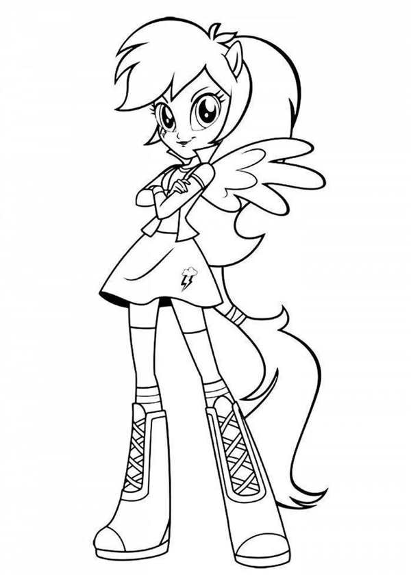 My little Pony раскраска Радуга Дэш