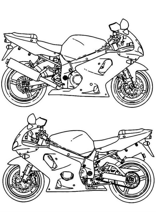 Раскраска мотоцикла Honda CBR 600