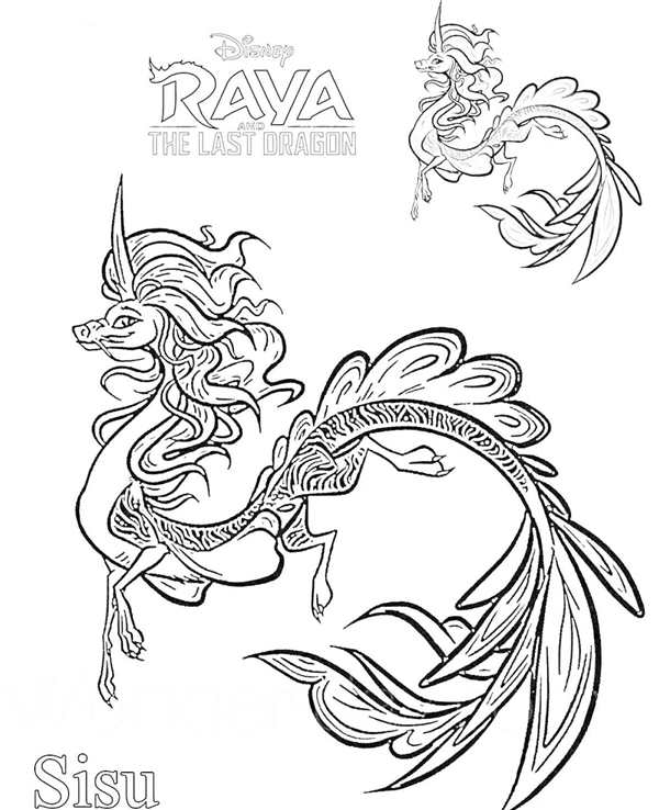 Raya the last Dragon раскраска