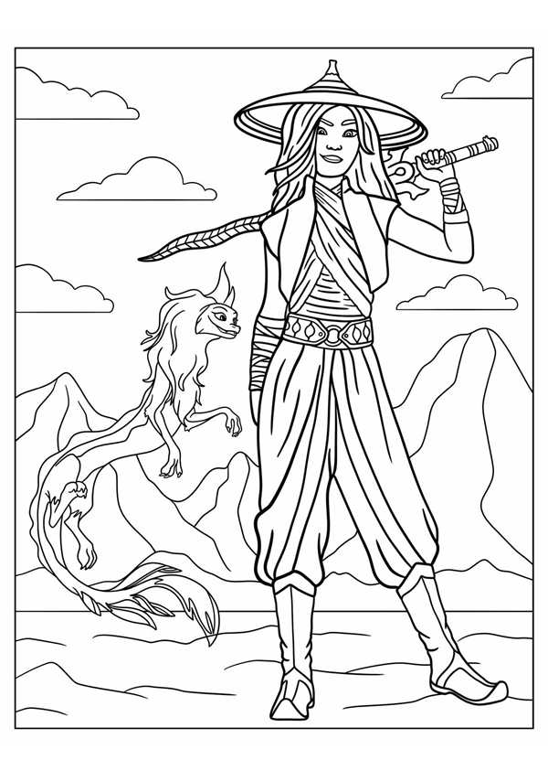 Raya the last Dragon раскраска