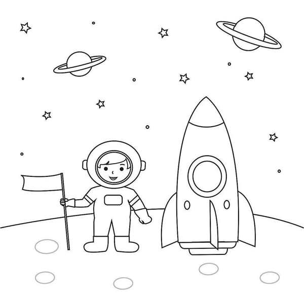 Ракета раскраска для детей